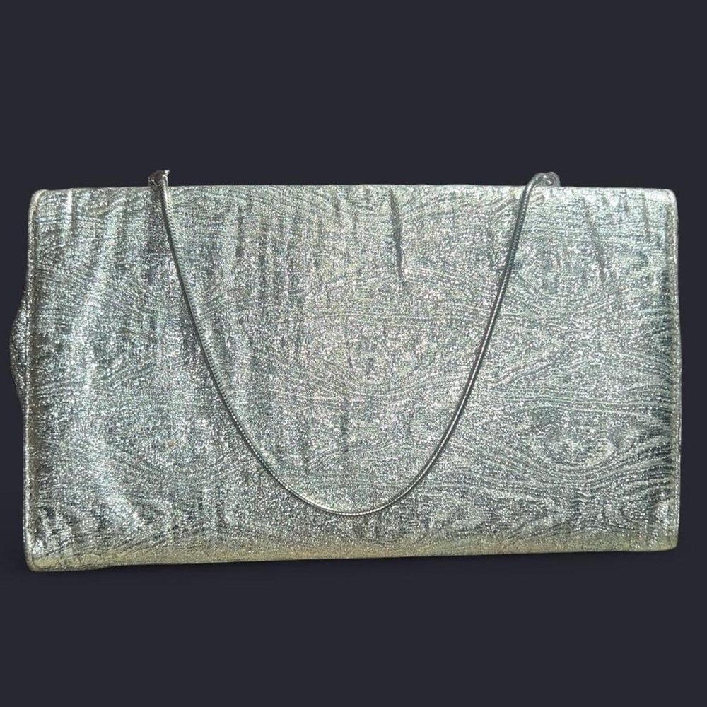 Elegant Silver Textured Clutch